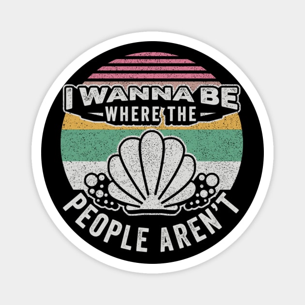 I Wanna Be Where The People Aren't Funny Introvert Anti Social Mermaid Magnet by SomeRays